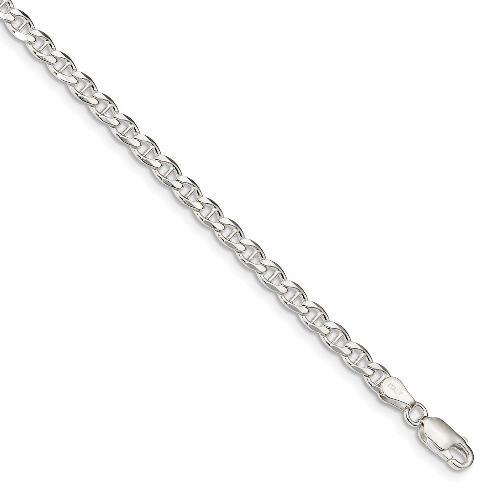 Million Charms 925 Sterling Silver 4.15mm Flat Anchor Chain, Chain Length: 7 inches