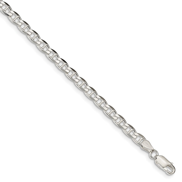 Million Charms 925 Sterling Silver 5.7mm Flat Anchor Chain, Chain Length: 8 inches