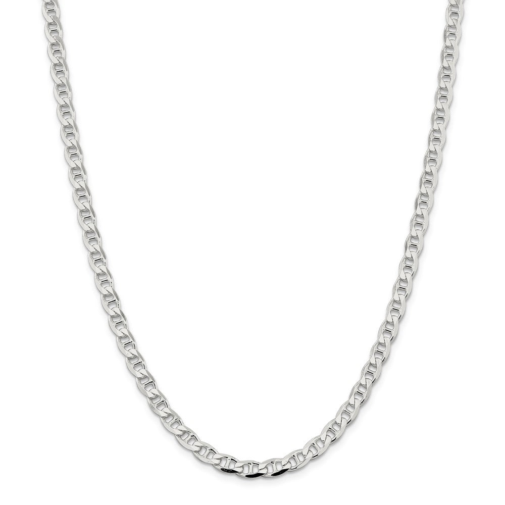 Million Charms 925 Sterling Silver 5.7mm Flat Anchor Chain, Chain Length: 24 inches