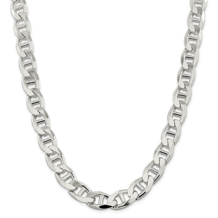 Million Charms 925 Sterling Silver 13.5mm Flat Anchor Chain, Chain Length: 26 inches