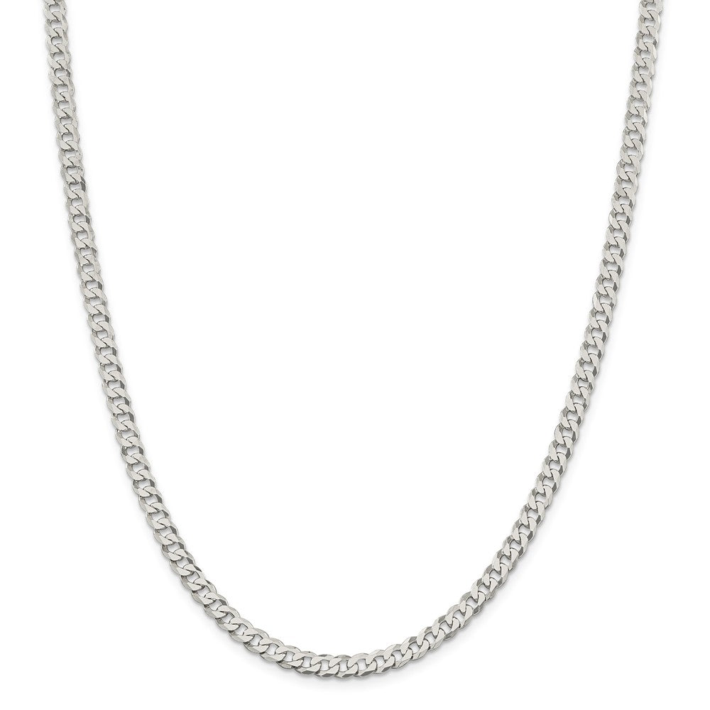 Million Charms 925 Sterling Silver 4.5mm Beveled Curb Chain, Chain Length: 20 inches
