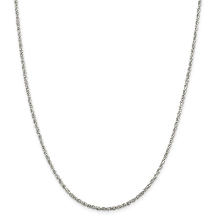 Million Charms 925 Sterling Silver 2mm Loose Rope Chain, Chain Length: 16 inches