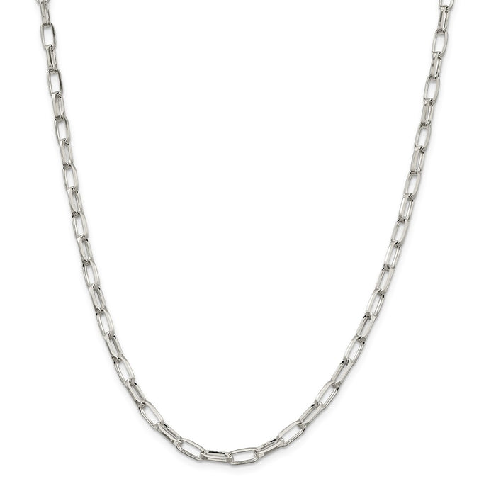 Million Charms 925 Sterling Silver 5.00mm Elongated Open Link Chain, Chain Length: 18 inches