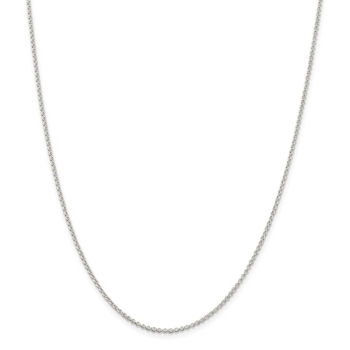 Million Charms SS Rhodium Plated 1.5mm w/2in ext. Rolo Chain, Chain Length: 18 inches