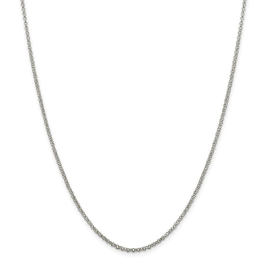 Million Charms 925 Sterling Silver 2mm Rolo Chain, Chain Length: 30 inches