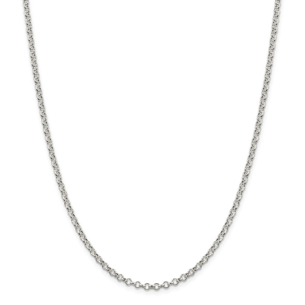 Million Charms 925 Sterling Silver 3mm Rolo Chain, Chain Length: 18 inches