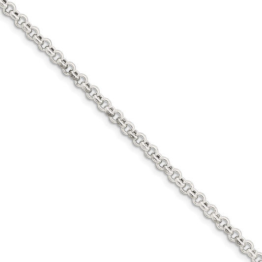 Million Charms 925 Sterling Silver 4.25mm Rolo Chain, Chain Length: 7 inches