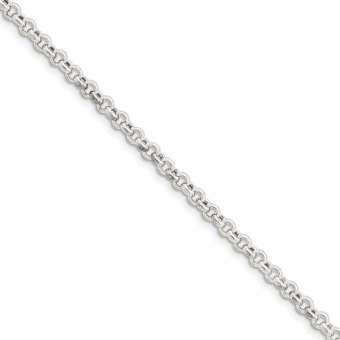 Million Charms 925 Sterling Silver 4.25mm Rolo Chain, Chain Length: 8 inches