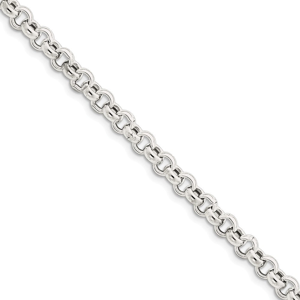 Million Charms 925 Sterling Silver 6.5mm Rolo Chain, Chain Length: 7 inches