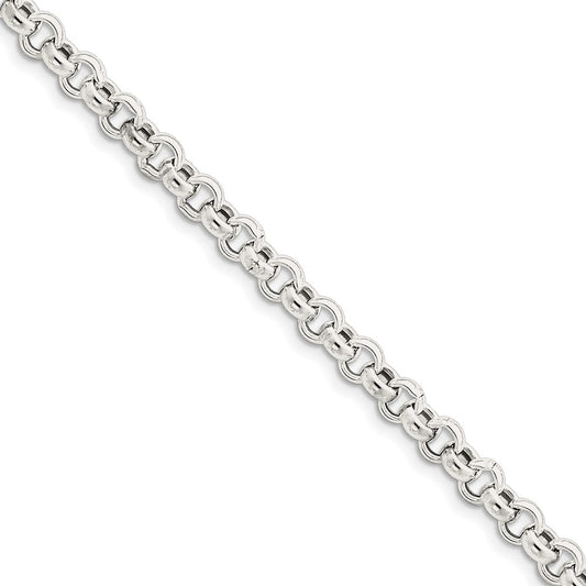 Million Charms 925 Sterling Silver 6.5mm Rolo Chain, Chain Length: 7 inches