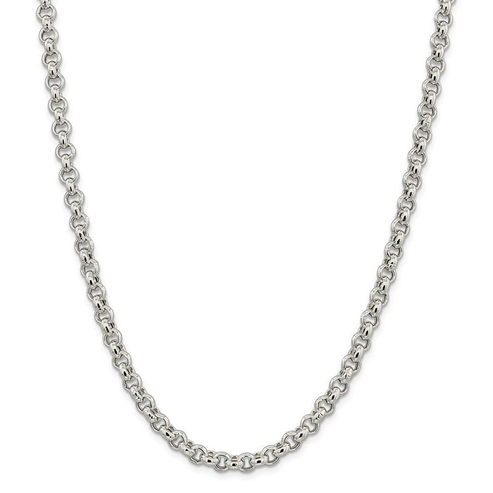 Million Charms 925 Sterling Silver 6.5mm Rolo Chain, Chain Length: 16 inches