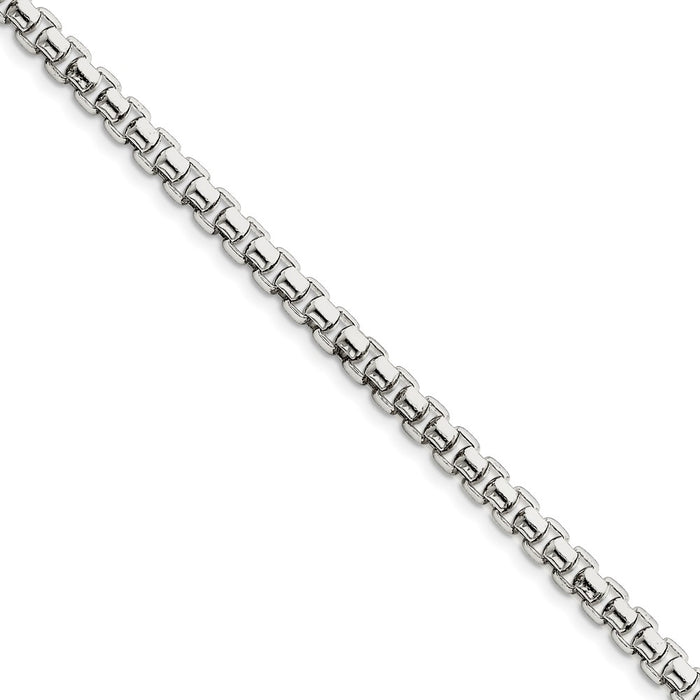Million Charms 925 Sterling Silver 5.20mm Round Box Bracelet, Chain Length: 8.5 inches