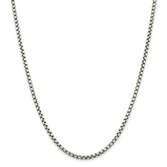 Million Charms 925 Sterling Silver 3.5mm Antiqued Fancy Chain, Chain Length: 20 inches
