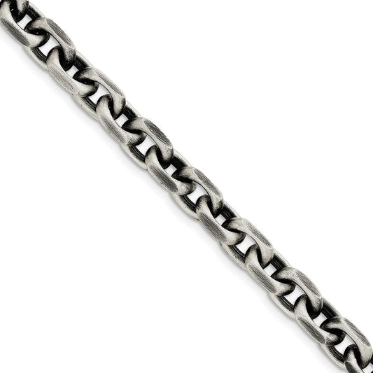 Million Charms 925 Sterling Silver Antiqued Bracelet, Chain Length: 8.5 inches