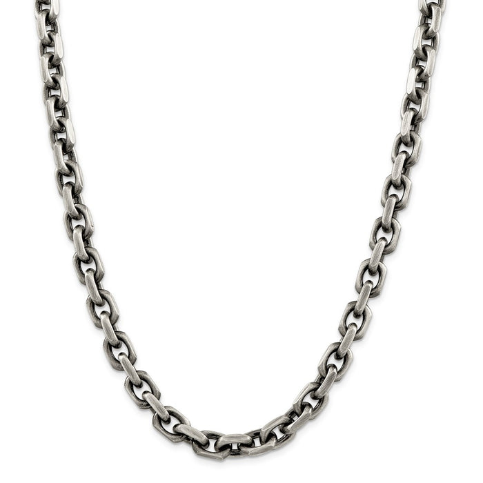 Million Charms 925 Sterling Silver Antiqued Chain, Chain Length: 22 inches
