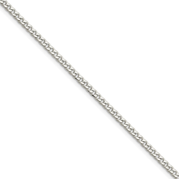 Million Charms 925 Sterling Silver Polished 3.15mm Curb Chain, Chain Length: 8 inches