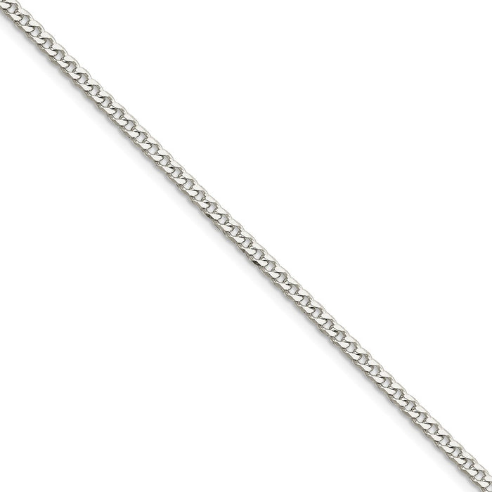 Million Charms 925 Sterling Silver Polished 3.15mm Curb Chain, Chain Length: 7 inches