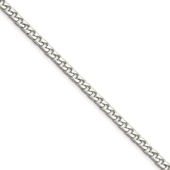 Million Charms 925 Sterling Silver Polished 5.0mm Curb Chain, Chain Length: 7 inches