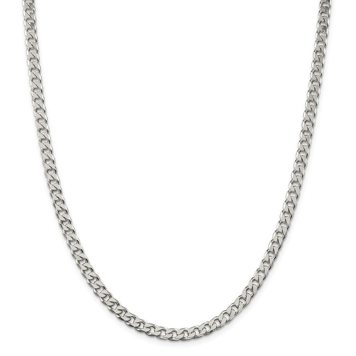 Million Charms 925 Sterling Silver Polished 5.0mm Curb Chain, Chain Length: 18 inches