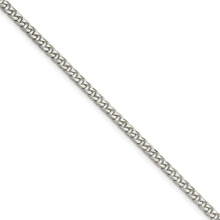 Million Charms 925 Sterling Silver Polished 3.5mm Curb Chain, Chain Length: 7 inches