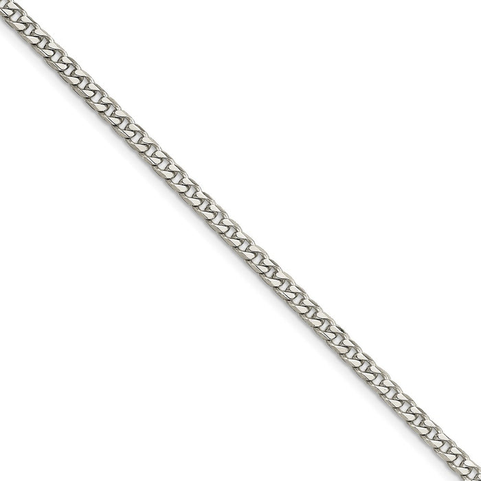 Million Charms 925 Sterling Silver Polished 3.5mm Curb Chain, Chain Length: 8 inches