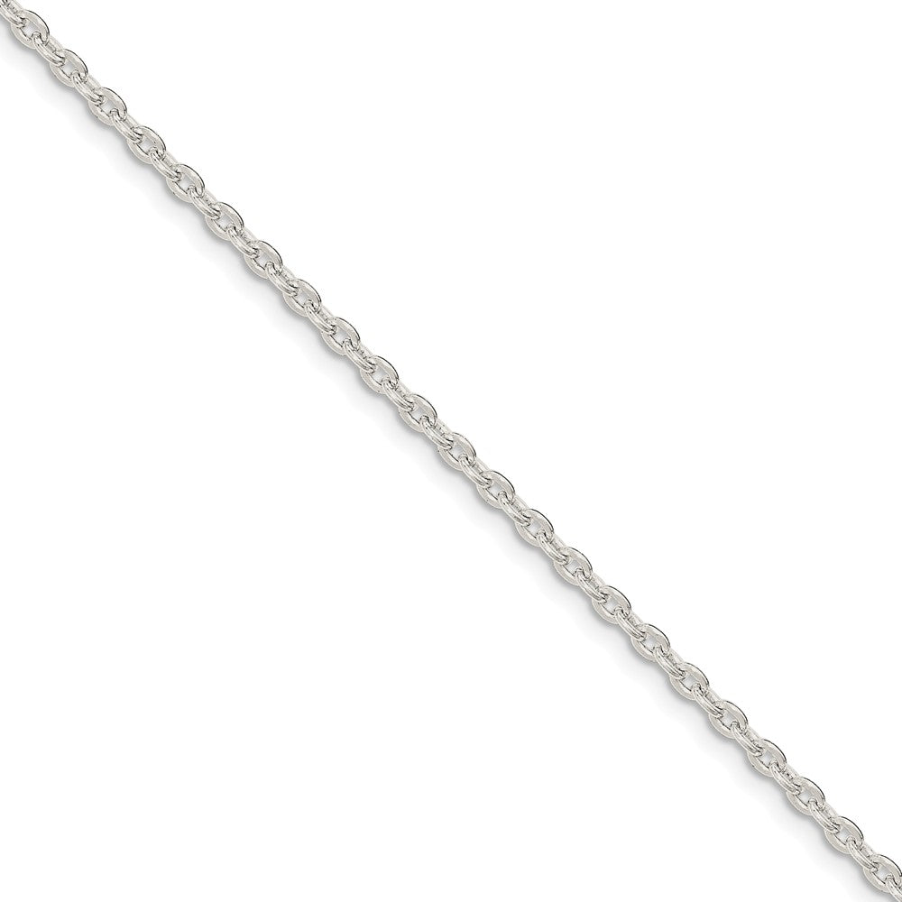 Million Charms 925 Sterling Silver 2.75mm Flat Cable Chain, Chain Length: 7 inches