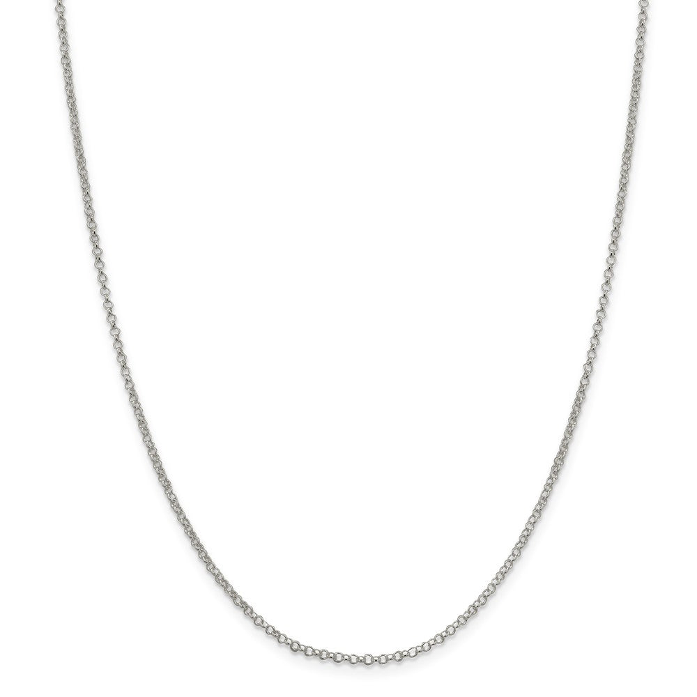 Million Charms 925 Sterling Silver 2mm Rolo Chain, Chain Length: 24 inches