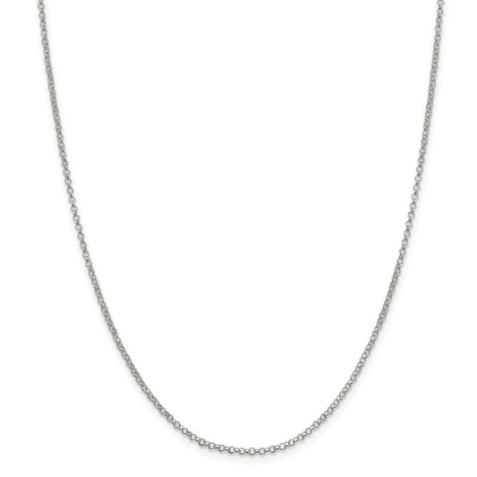 Million Charms 925 Sterling Silver 2mm Rolo Chain, Chain Length: 30 inches