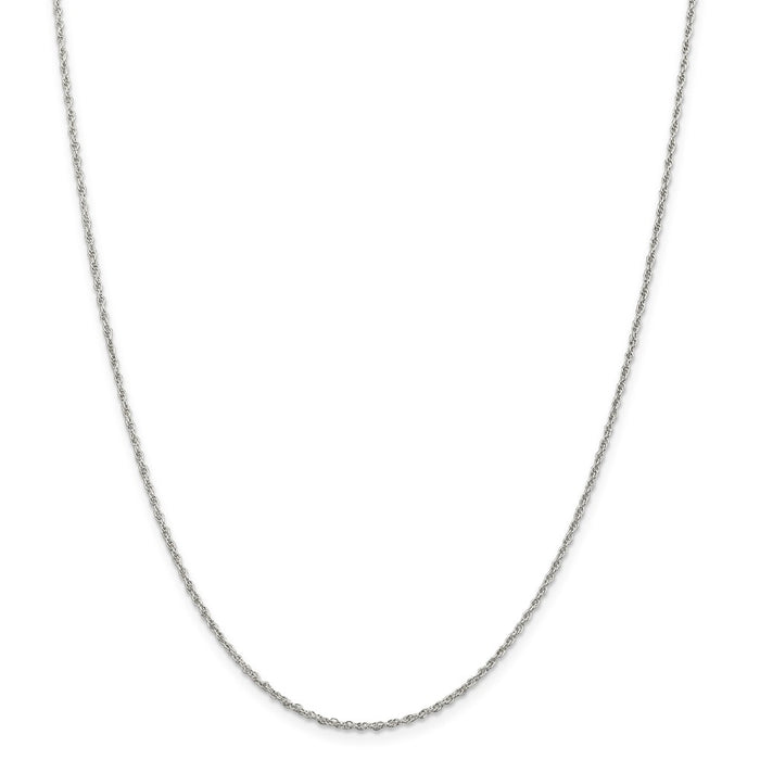Million Charms 925 Sterling Silver Rhodium-plated 1.6mm Loose Rope Chain, Chain Length: 16 inches