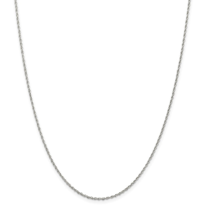 Million Charms 925 Sterling Silver 1.6mm Loose Rope Chain, Chain Length: 18 inches