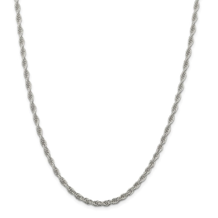 Million Charms 925 Sterling Silver 3.8mm Loose Rope Chain, Chain Length: 20 inches