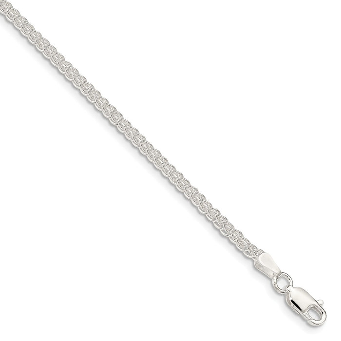 Million Charms 925 Sterling Silver 2.0mm Square Spiga Chain, Chain Length: 18 inches