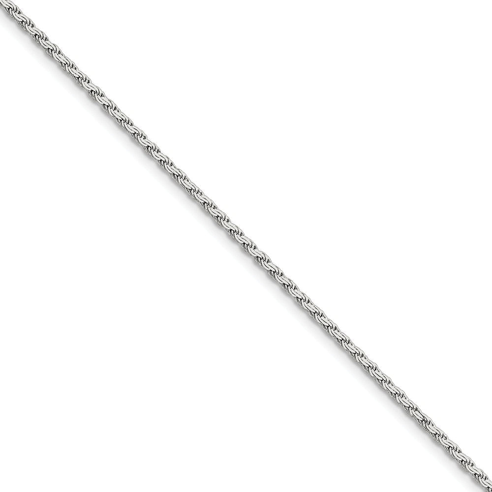Million Charms 925 Sterling Silver 2.25mm Flat Rope Chain, Chain Length: 8 inches