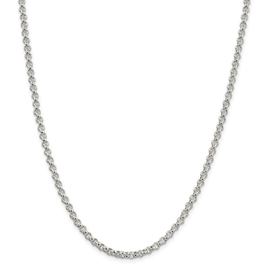 Million Charms 925 Sterling Silver 3mm Square Spiga Chain, Chain Length: 18 inches
