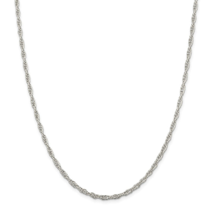 Million Charms 925 Sterling Silver 2.75mm Loose Rope Chain, Chain Length: 30 inches