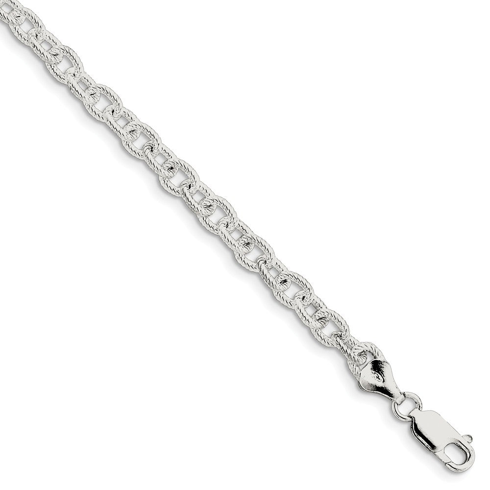 Million Charms 925 Sterling Silver 6.25mm Fancy Rolo Chain, Chain Length: 7 inches