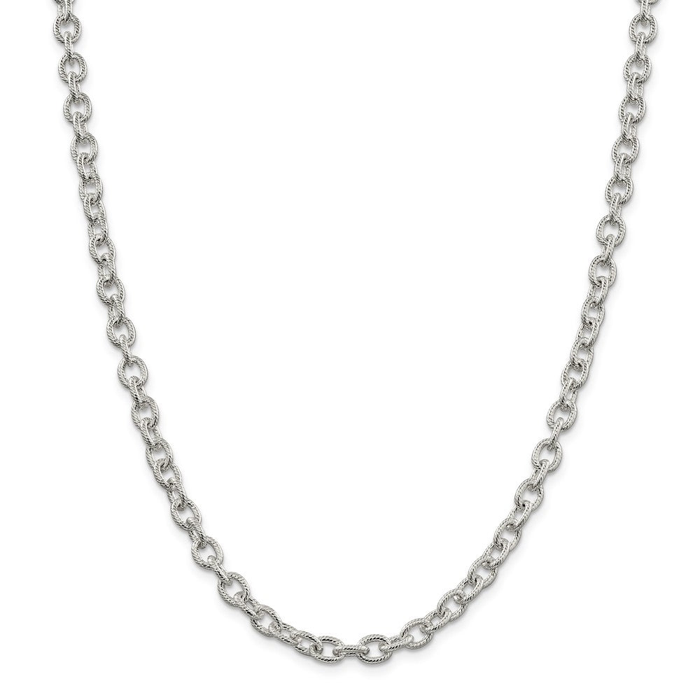 Million Charms 925 Sterling Silver 6.25mm Fancy Rolo Chain, Chain Length: 18 inches