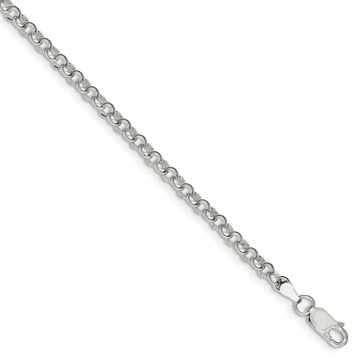 Million Charms 925 Sterling Silver 4mm Rolo Chain, Chain Length: 8.5 inches