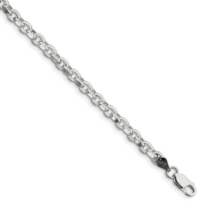 Million Charms 925 Sterling Silver 4mm Rolo Chain, Chain Length: 8 inches