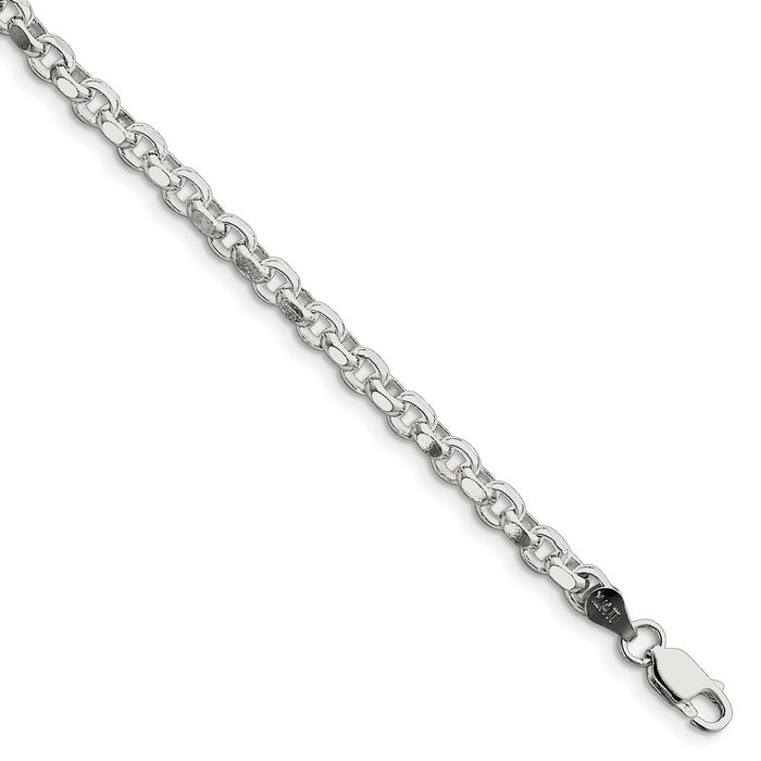 Million Charms 925 Sterling Silver 4mm Rolo Chain, Chain Length: 7 inches