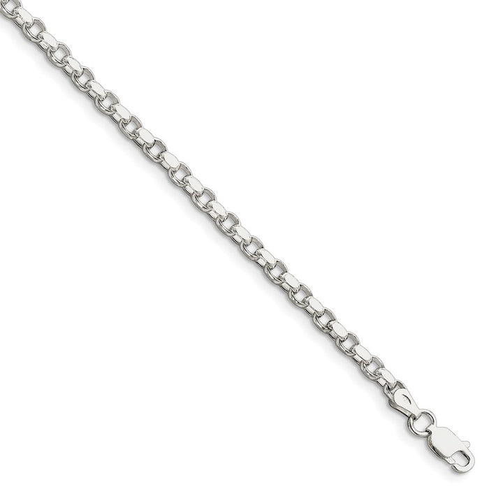 Million Charms 925 Sterling Silver 3.5mm Rolo Chain, Chain Length: 7 inches