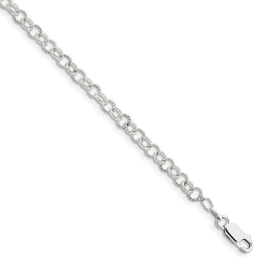 Million Charms 925 Sterling Silver 4.55mm Fancy Rolo Chain, Chain Length: 7 inches