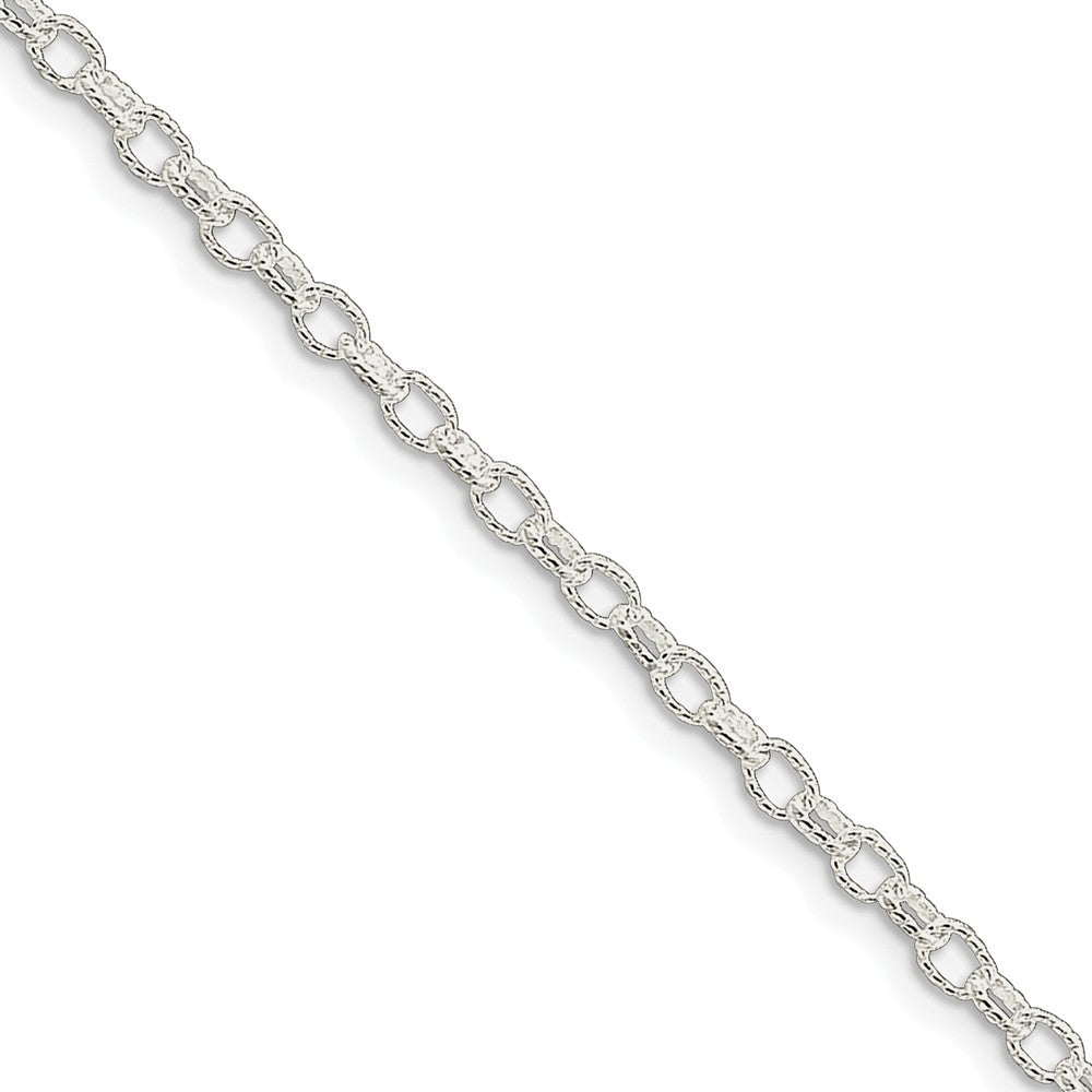 Million Charms 925 Sterling Silver 3.75mm Fancy Rolo Chain, Chain Length: 6 inches
