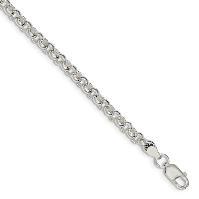 Million Charms 925 Sterling Silver 5mm Rolo Chain, Chain Length: 7.5 inches