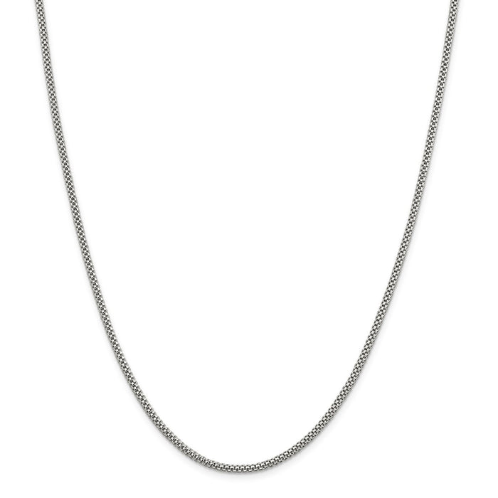 Million Charms 925 Sterling Silver 2.4mm Corona Chain, Chain Length: 16 inches