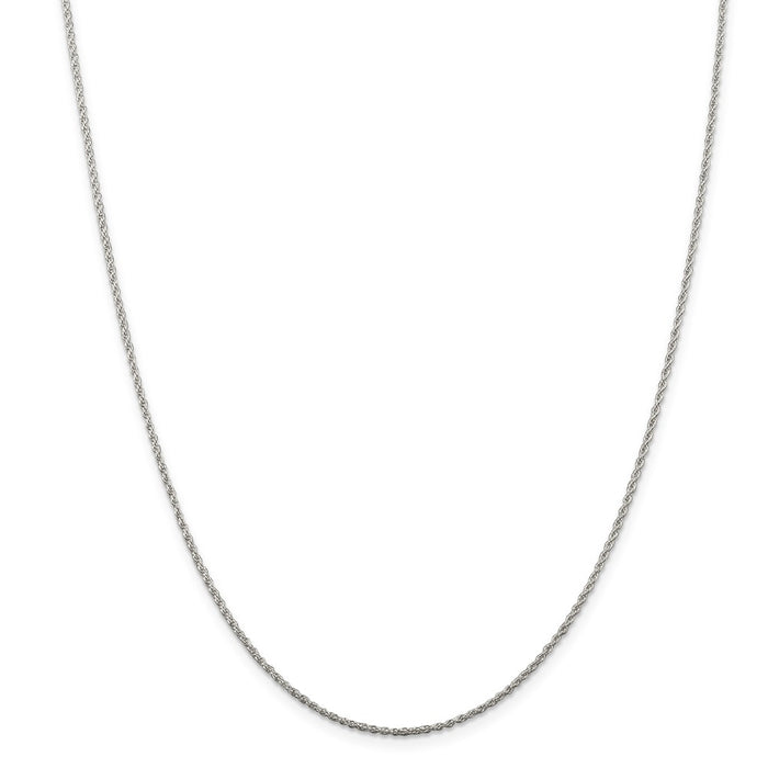 Million Charms 925 Sterling Silver Rhodium-plated 1.3mm Loose Rope Chain, Chain Length: 18 inches