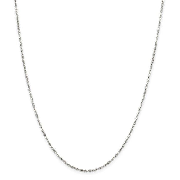 Million Charms 925 Sterling Silver 1.40mm Singapore Chain, Chain Length: 16 inches