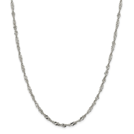 Million Charms 925 Sterling Silver 3.50mm Singapore Chain, Chain Length: 16 inches