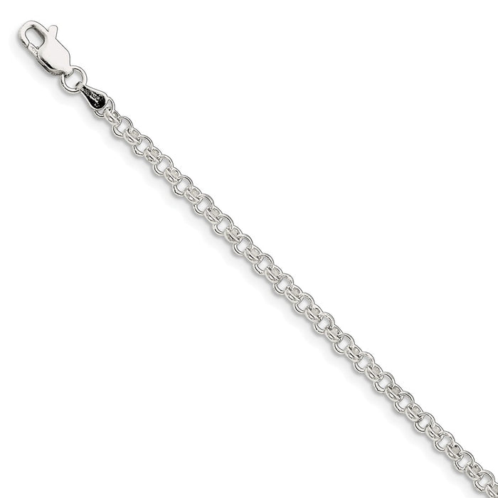 Million Charms 925 Sterling Silver 4.0mm Rolo Bracelet, Chain Length: 7 inches