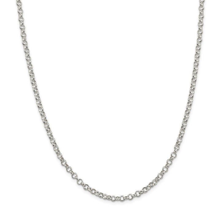 Million Charms 925 Sterling Silver 4.0mm Rolo Chain, Chain Length: 30 inches